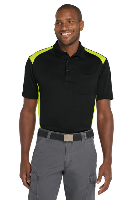 CornerStone® Select Snag-Proof Two Way Colorblock Pocket Polo - Image 3