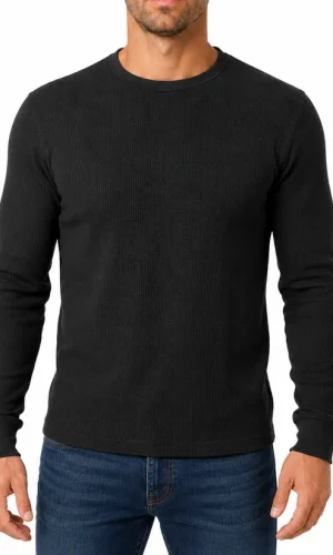 Men's Waffle-Knit Long Sleeve Thermal Shirt