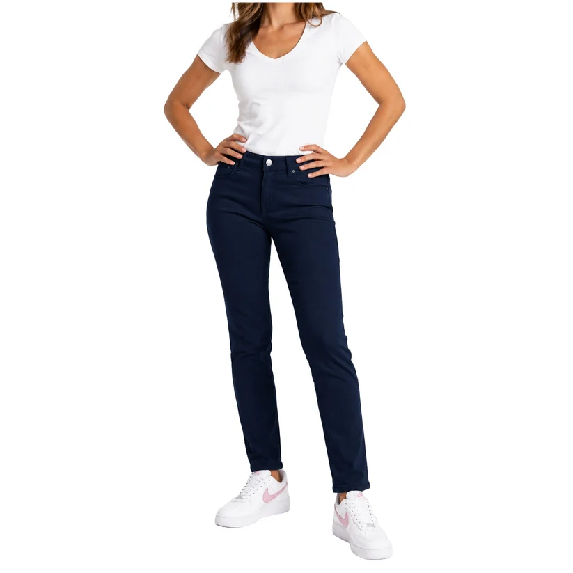 Young Women's Super Stretch Skinny School Uniform Pants in Navy